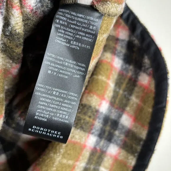 Dorothee Schumacher Leather Wool Plaid Jacket - Picture 7 of 7